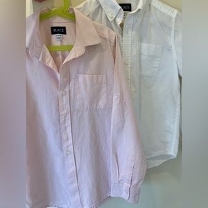 Children’s Place Boys Shirt Longsleeve white and pink Bundle.Size L 10/12